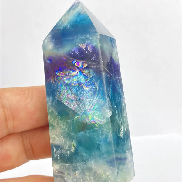 Rainbow Fluorite Crystal Point-ToShay.org