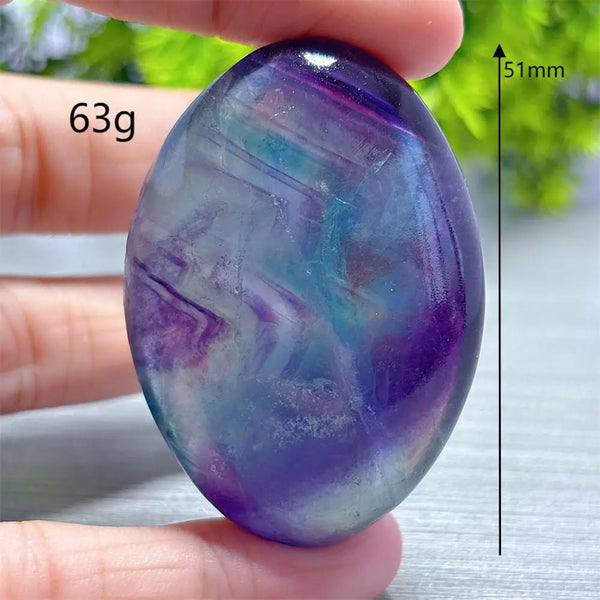 Rainbow Fluorite Palm Stone-ToShay.org