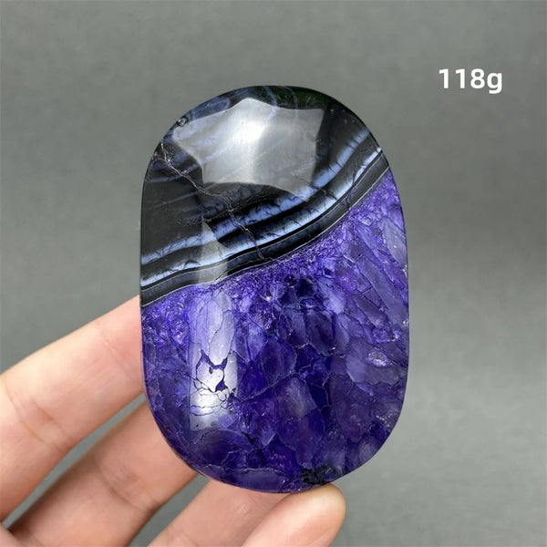 Purple Agate Palm Stone-ToShay.org
