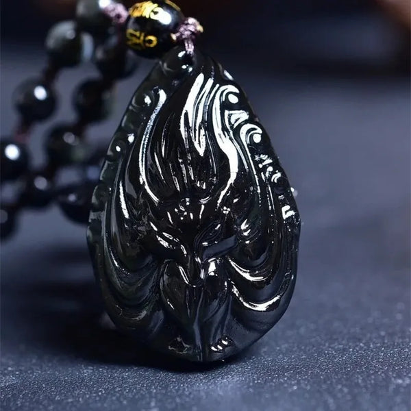 Rainbow Obsidian Fox Pendant-ToShay.org