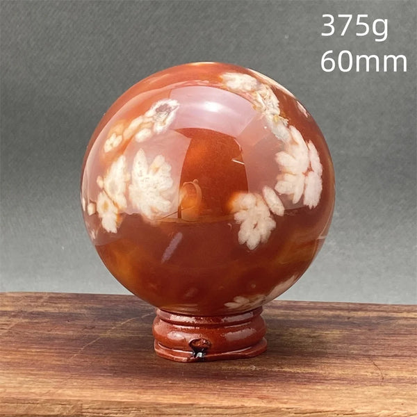 Red Cherry Blossom Agate Ball-ToShay.org