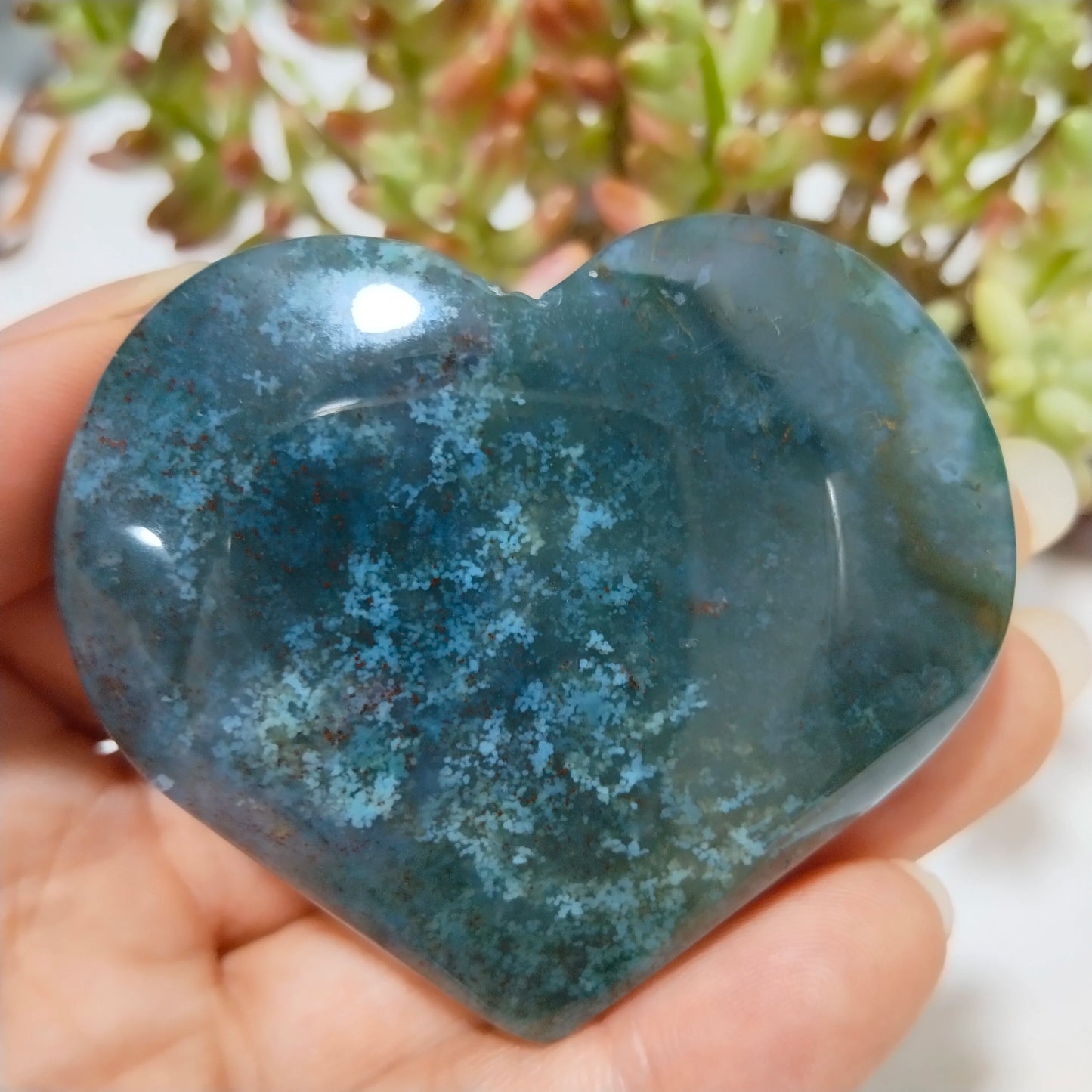Green Moss Agate Heart-ToShay.org