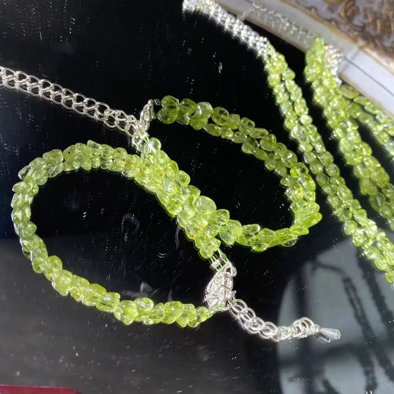 Green Peridot Bead Bracelet-ToShay.org