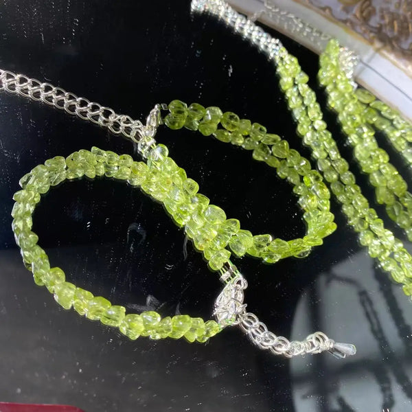 Green Peridot Bead Bracelet-ToShay.org