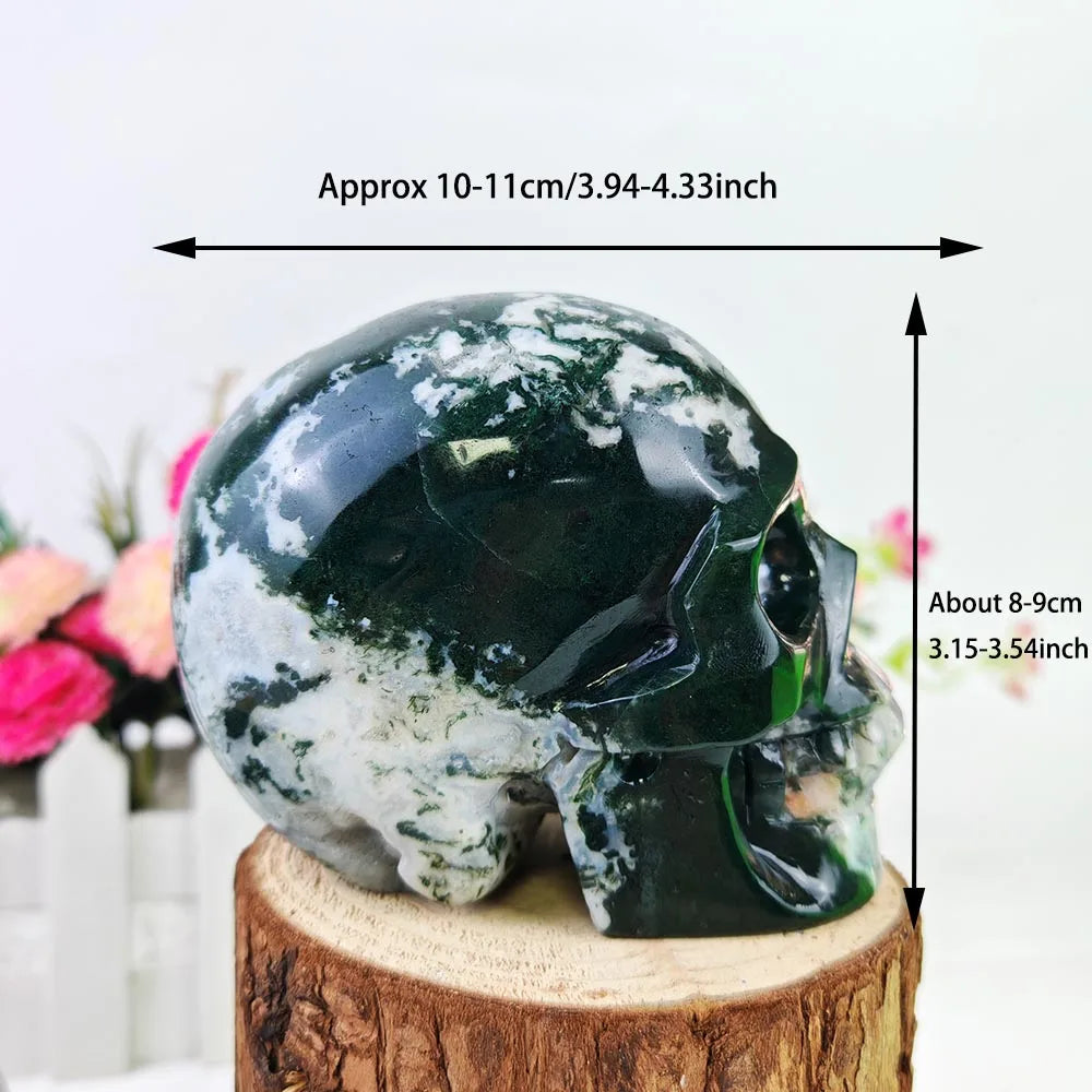 Green Moss Agate Skull-ToShay.org