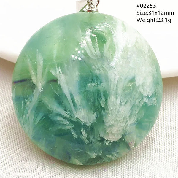 Green Feather Fluorite Pendant-ToShay.org