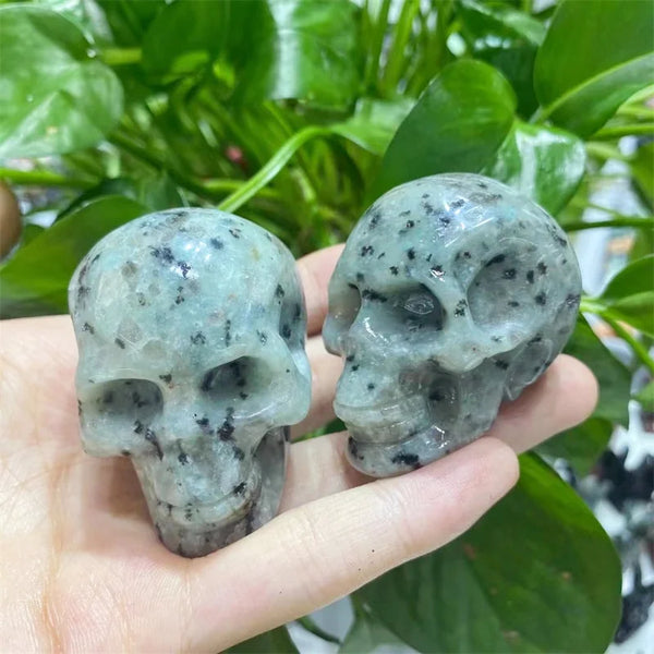 Green Kiwi Stone Skull-ToShay.org