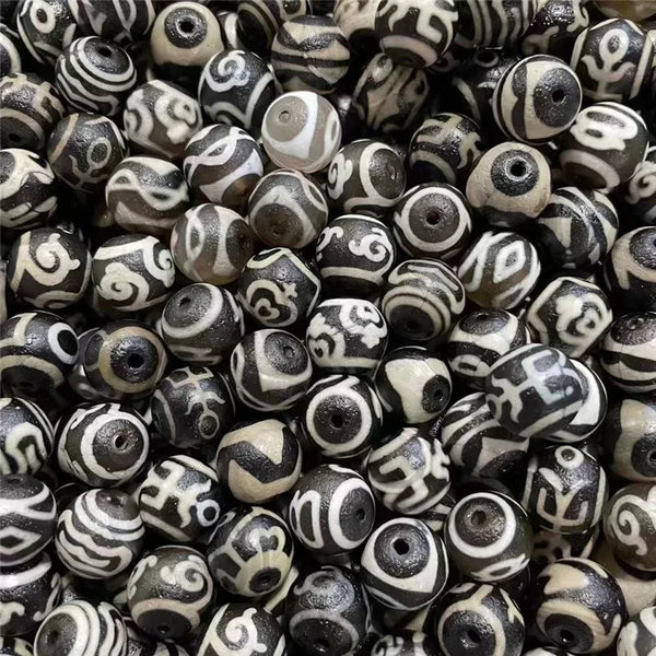 Black Agate Dzi Bead-ToShay.org