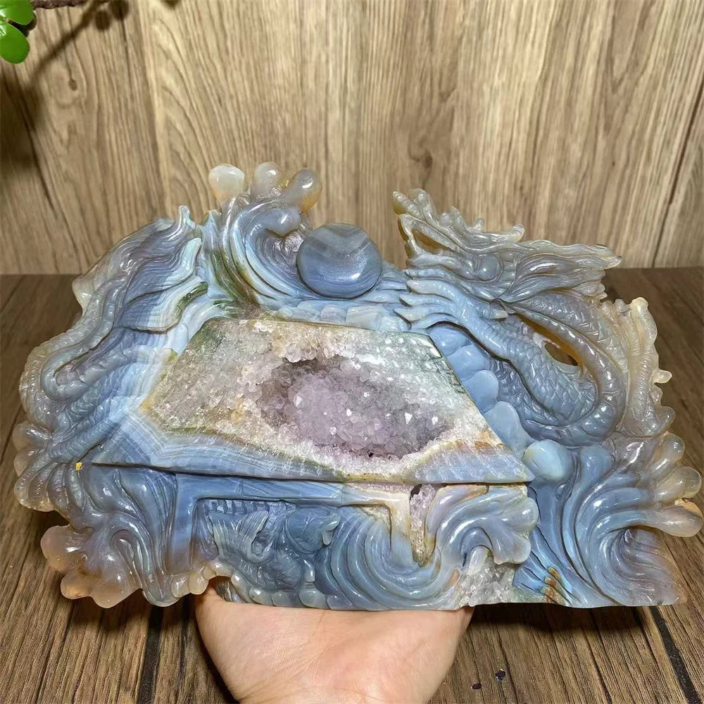Blue Agate Amethyst Dragon-ToShay.org