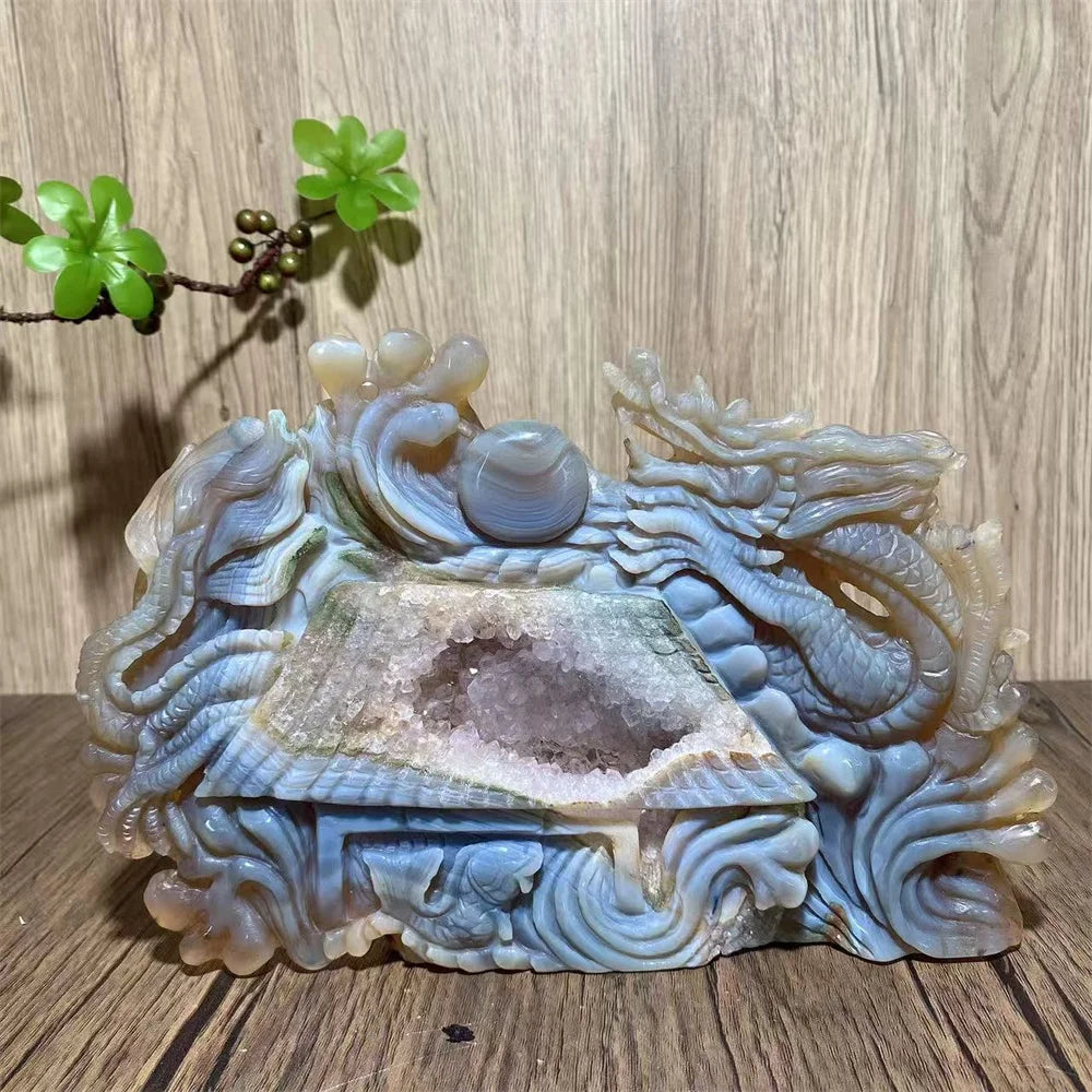 Blue Agate Amethyst Dragon-ToShay.org