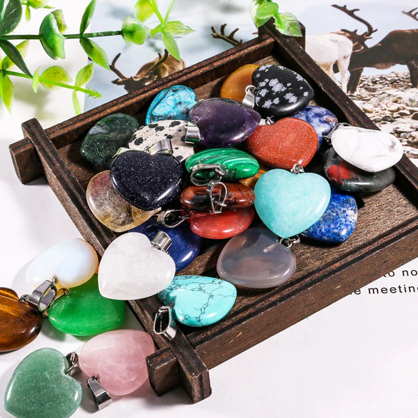 Mixed Crystal Heart Pendants-ToShay.org