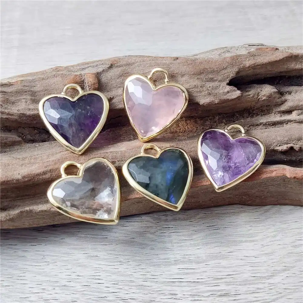 Mixed Crystal Heart Pendants-ToShay.org