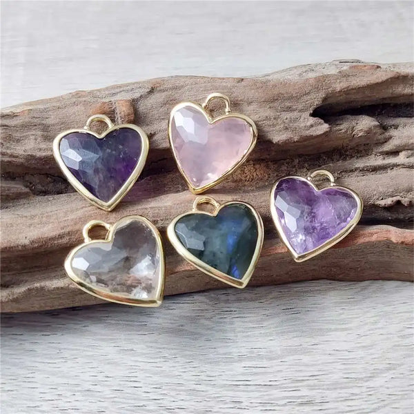 Mixed Crystal Heart Pendants-ToShay.org
