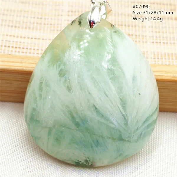 Green Feather Fluorite Pendant-ToShay.org