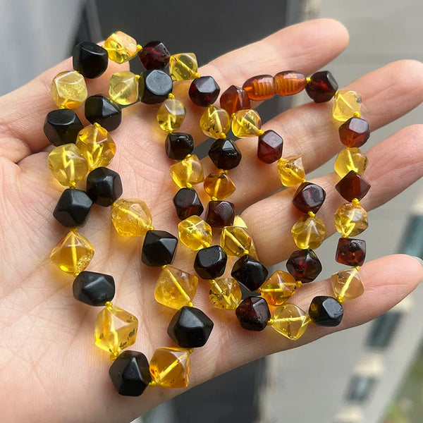 Yellow Amber Bead Necklace-ToShay.org