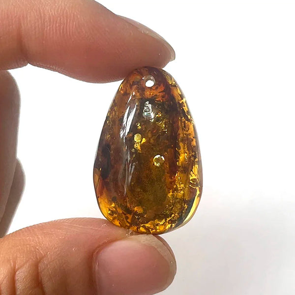 Yellow Piebald Amber Pendant-ToShay.org