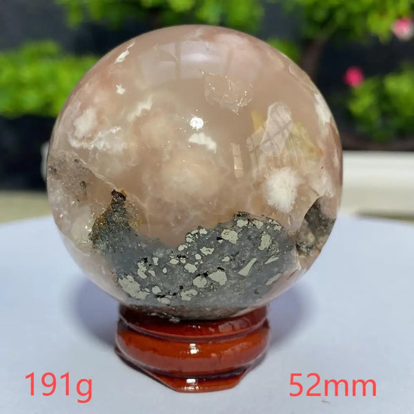 Pink Cherry Blossom Agate Ball-ToShay.org