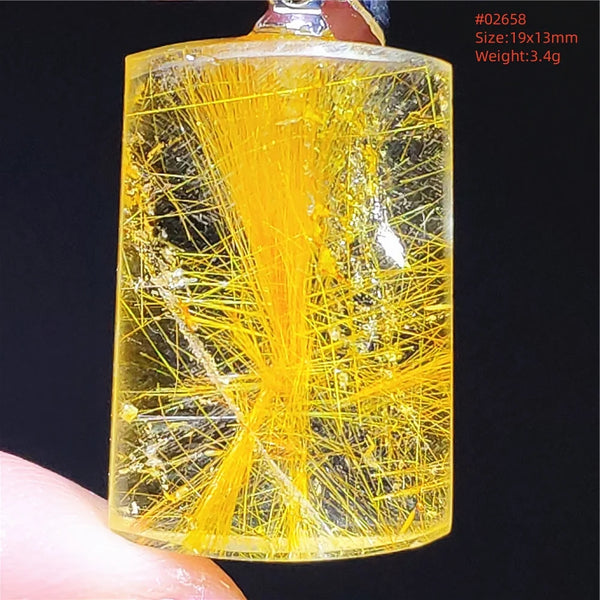 Gold Rutilated Quartz Pendant-ToShay.org