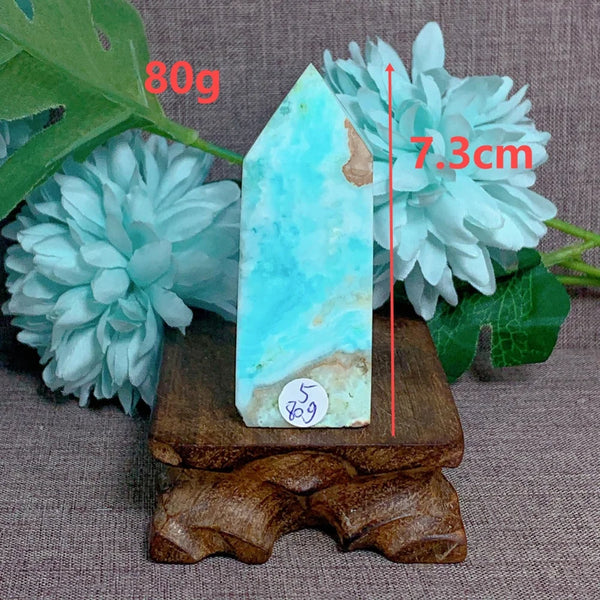Blue Caribbean Calcite Point-ToShay.org