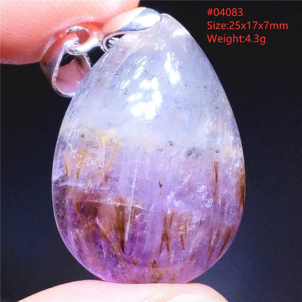 Purple Rutilated Auralite Pendant-ToShay.org