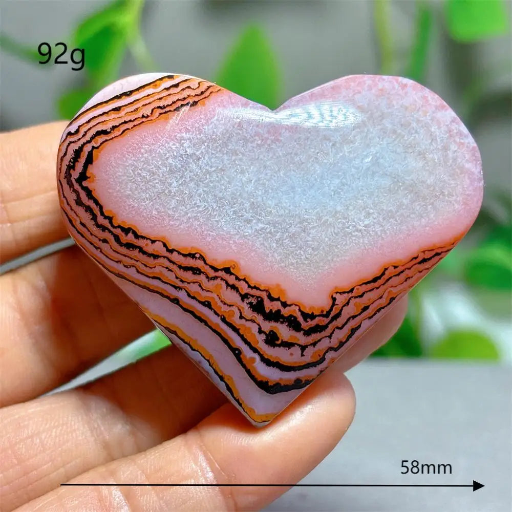 Red Black Silk Agate Heart-ToShay.org