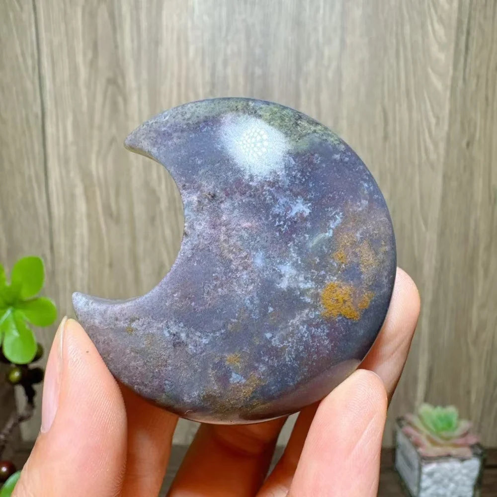 Green Moss Agate Moon-ToShay.org