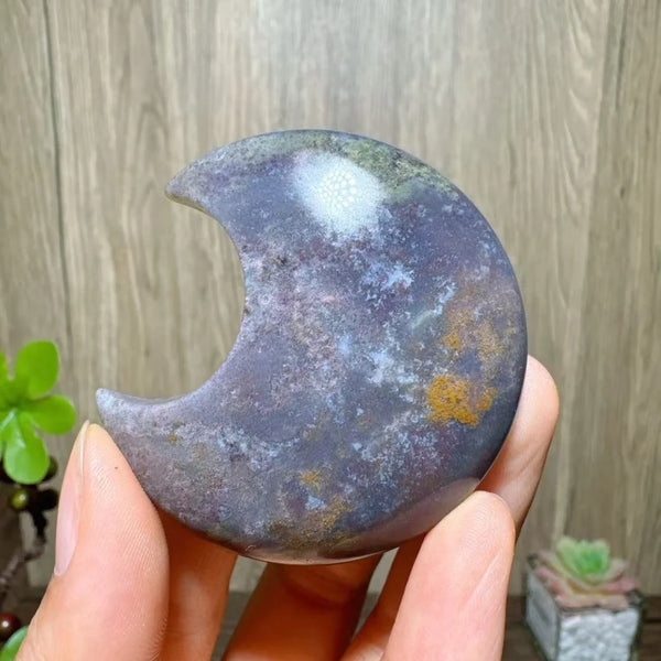 Green Moss Agate Moon-ToShay.org