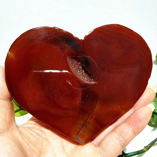 Red Agate Geode Heart-ToShay.org