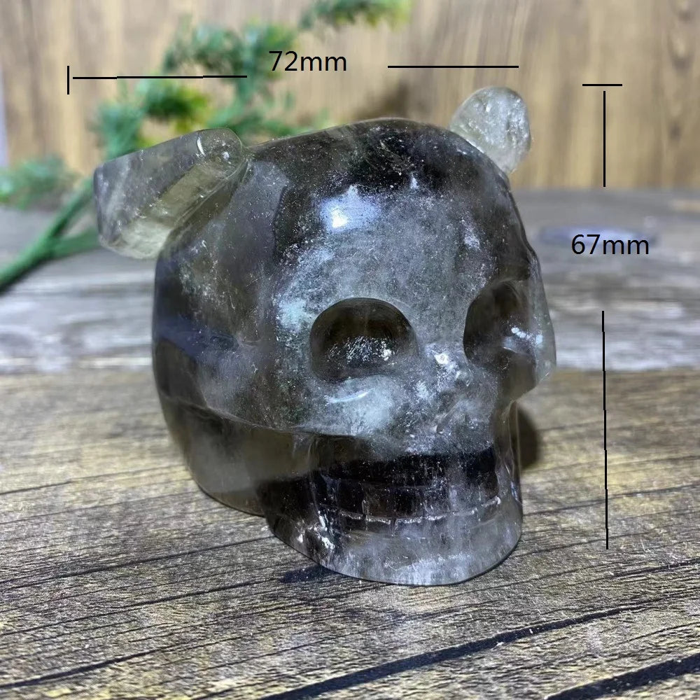 Brown Smokey Citrine Quartz Skull-ToShay.org
