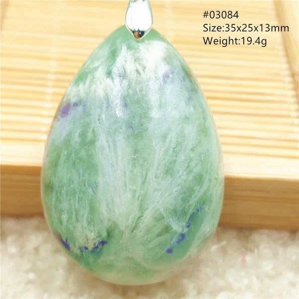 Green Feather Fluorite Pendant-ToShay.org