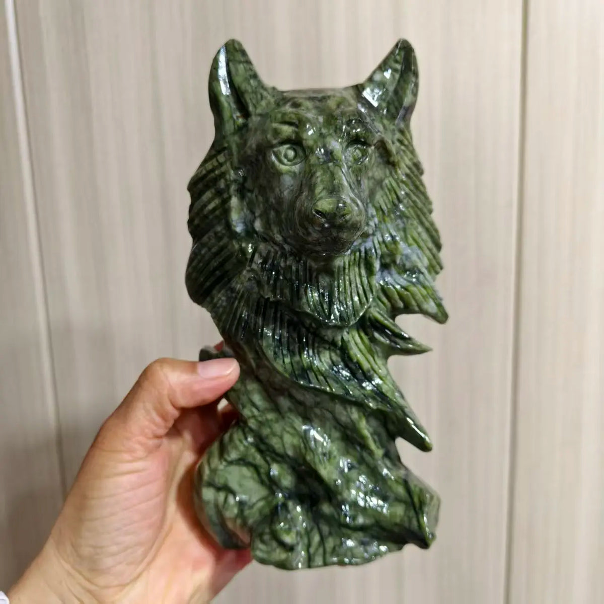 Green Tree Jade Wolf Head-ToShay.org