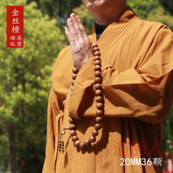 Gold Sandalwood Buddha Beads-ToShay.org