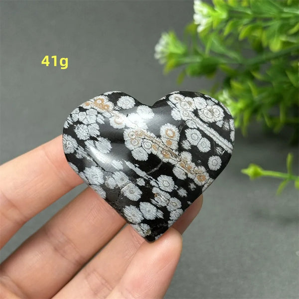 Black Snowflake Obsidian Heart-ToShay.org