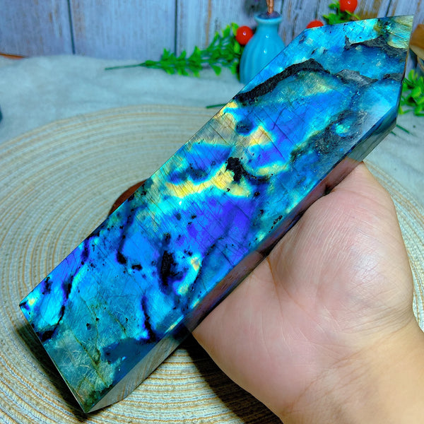Blue Gold Flash Labradorite Tower-ToShay.org