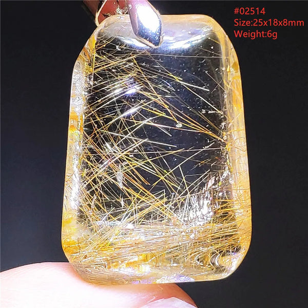 Gold Rutilated Quartz Pendant-ToShay.org