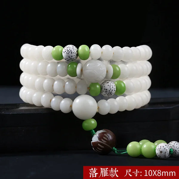 White Jade Bodhi Bracelet-ToShay.org