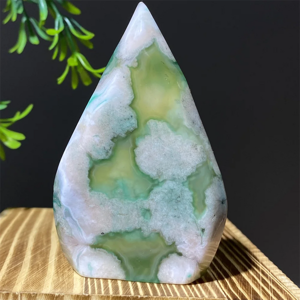 Green Flower Agate Tower-ToShay.org