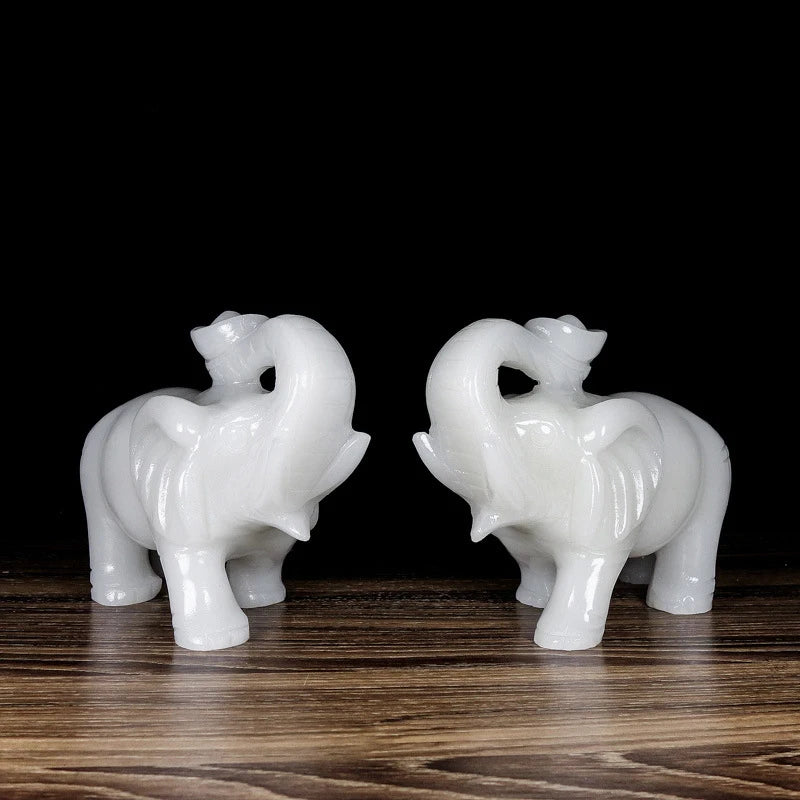 White Jade Ingot Elephant-ToShay.org