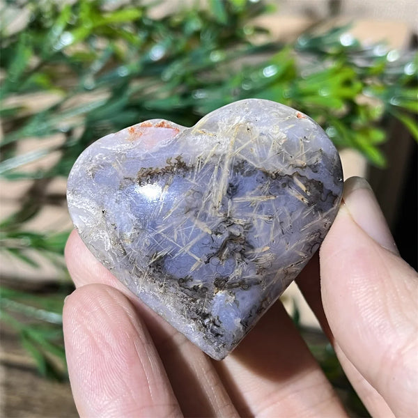 Yellow Hair Agate Heart-ToShay.org