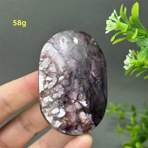 Purple Lepidolite Palm Stone-ToShay.org