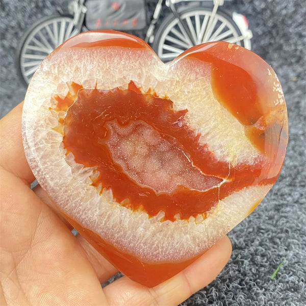 Red Agate Geode Heart-ToShay.org