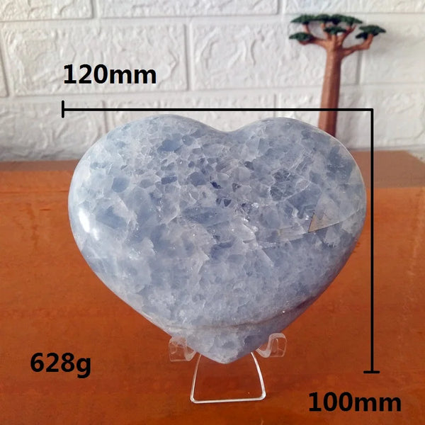 Blue Celestite Crystal Heart-ToShay.org