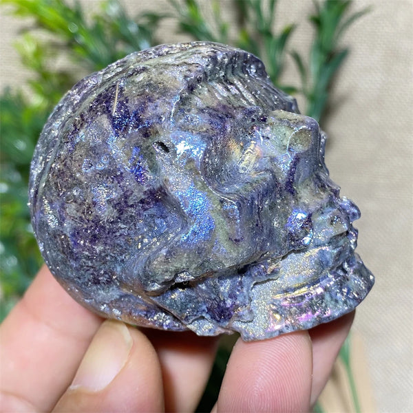 Purple Aura Sphalerite Skull-ToShay.org