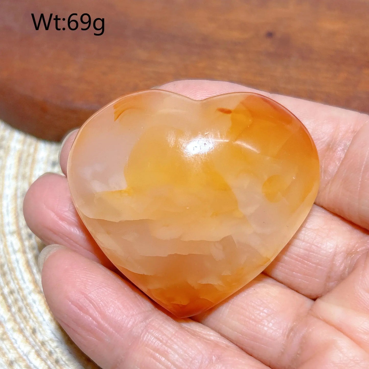 Orange Carnelian Druzy Heart-ToShay.org