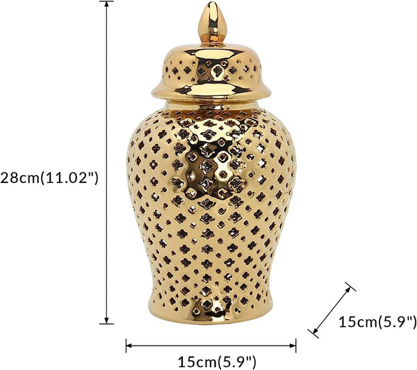 Gold Pierced Ceramic Vase-ToShay.org