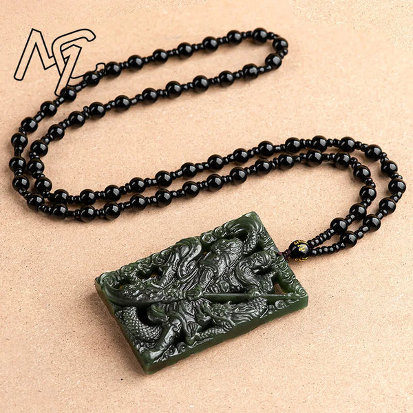 Black Jade Guan Yu Pendant-ToShay.org