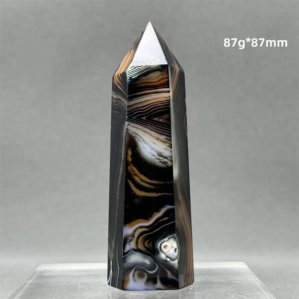 Black Red Striped Agate Wand-ToShay.org