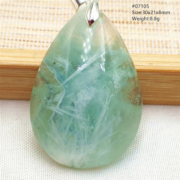 Green Feather Fluorite Pendant-ToShay.org