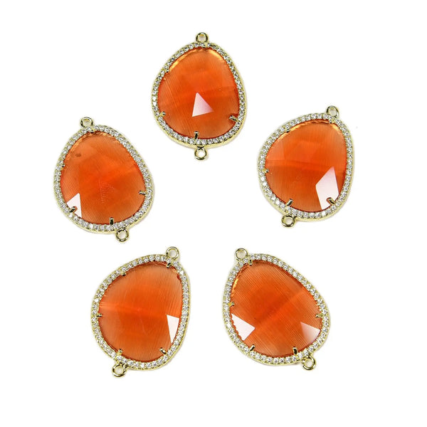 Orange Cats Eye Crystal Charms-ToShay.org