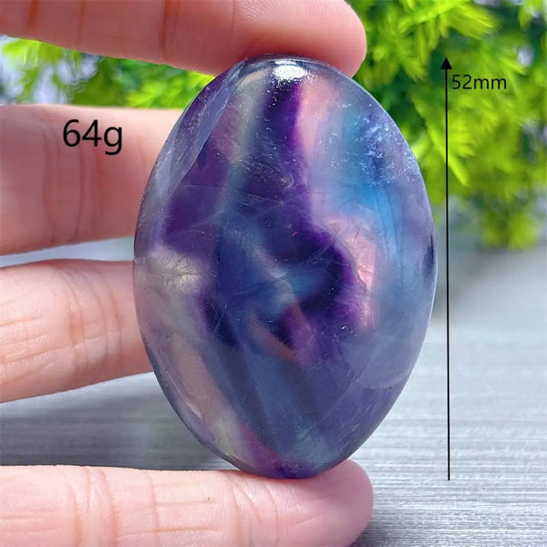 Rainbow Fluorite Palm Stone-ToShay.org
